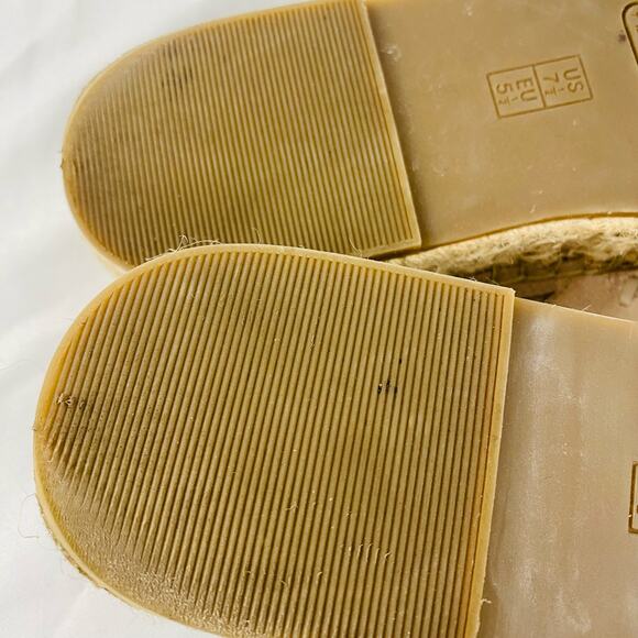 Aerosoles Dusty Pink Suede Espadrille Slide Platform Sandals Size 7.5 - Picture 7 of 10